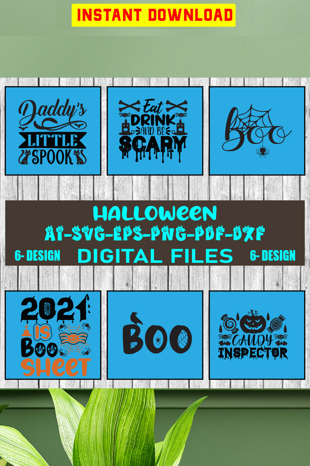 Halloween SVG Design Bundle Vol-01 pinterest preview image.