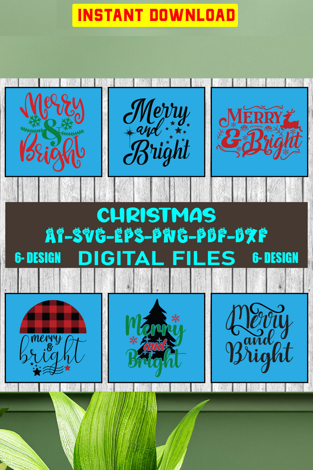 Christmas SVG Design Bundle Vol-75 pinterest preview image.