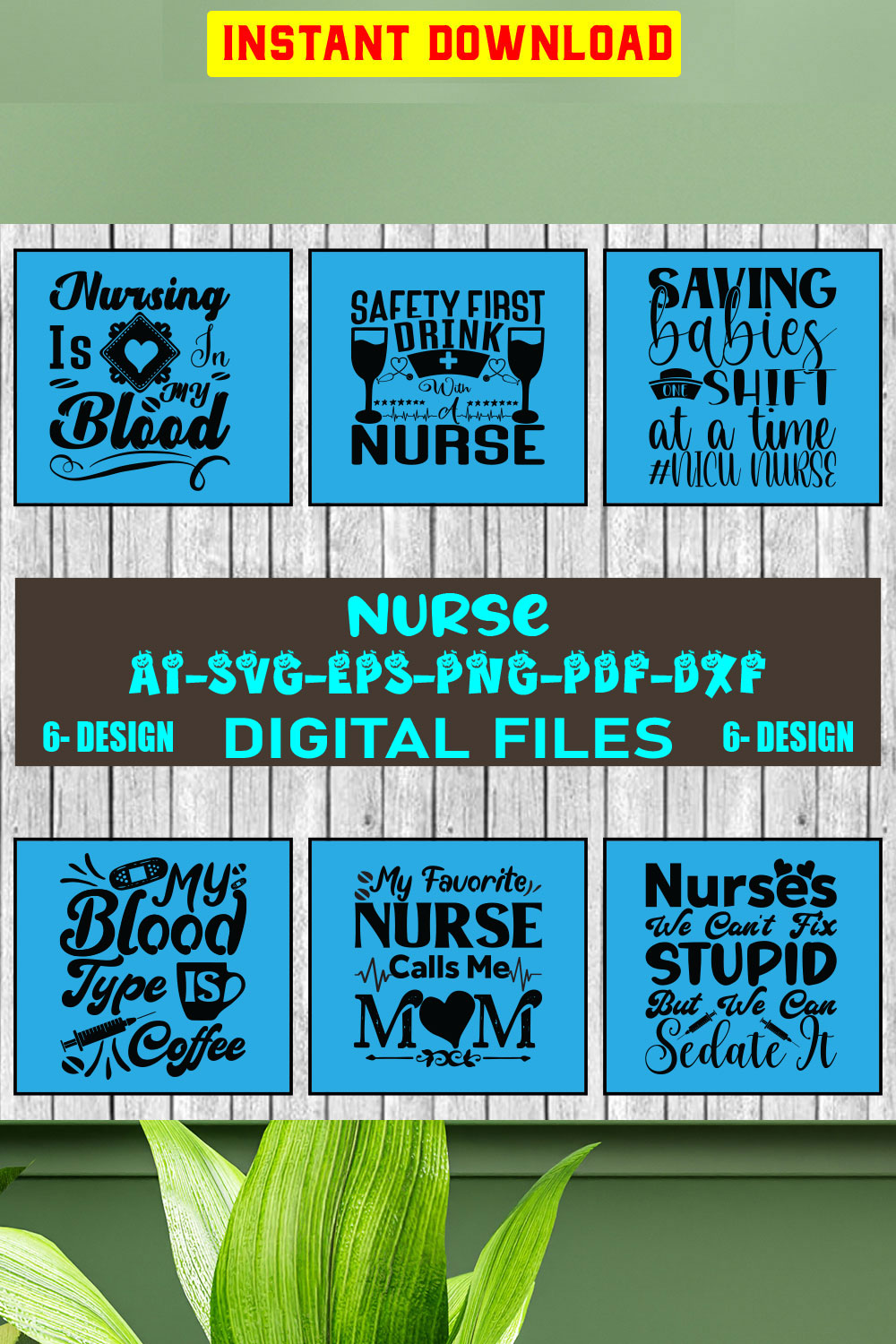 Nurse Bundle SVG Files Vol-03 pinterest preview image.