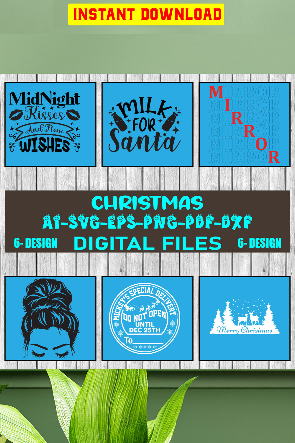 Christmas SVG Design Bundle Vol-34 pinterest preview image.