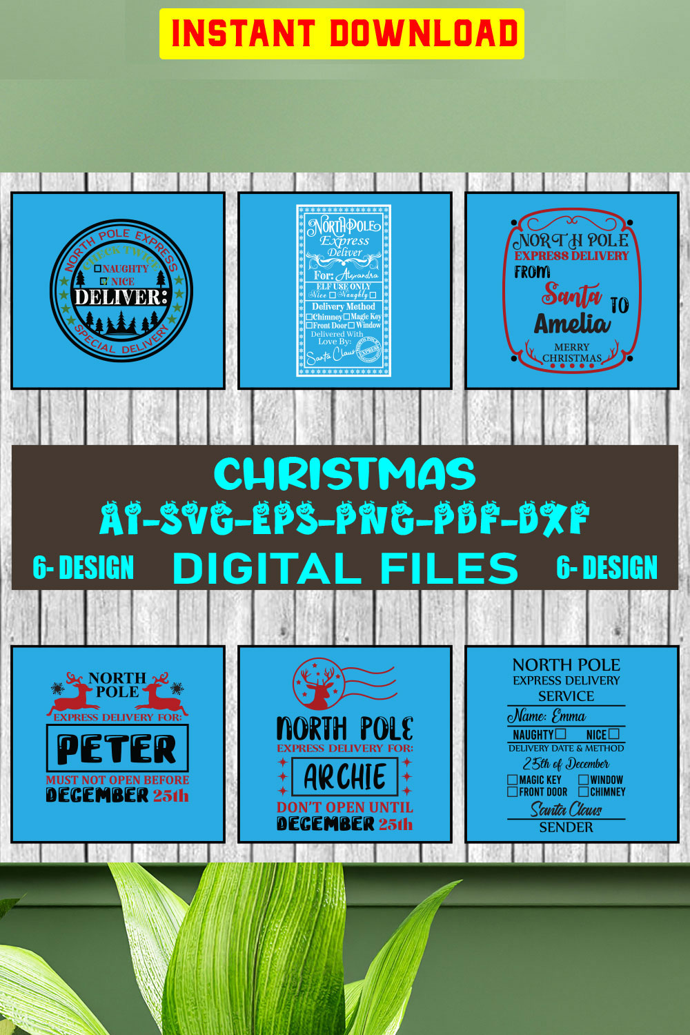 Christmas SVG Design Bundle Vol-85 pinterest preview image.