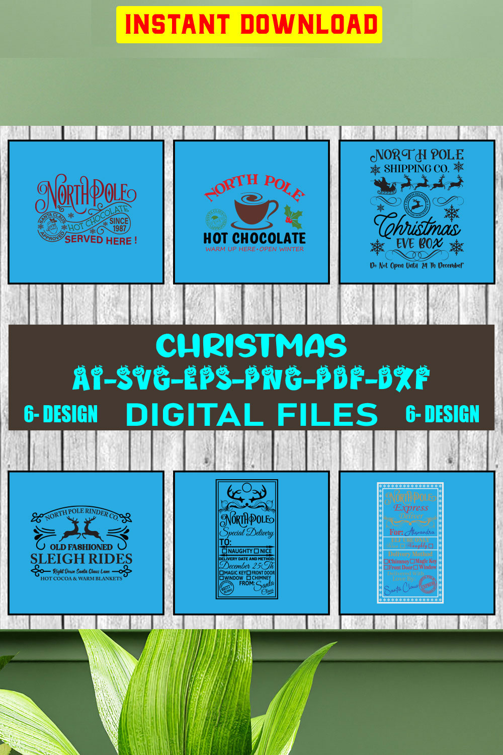 Christmas SVG Design Bundle Vol-25 pinterest preview image.