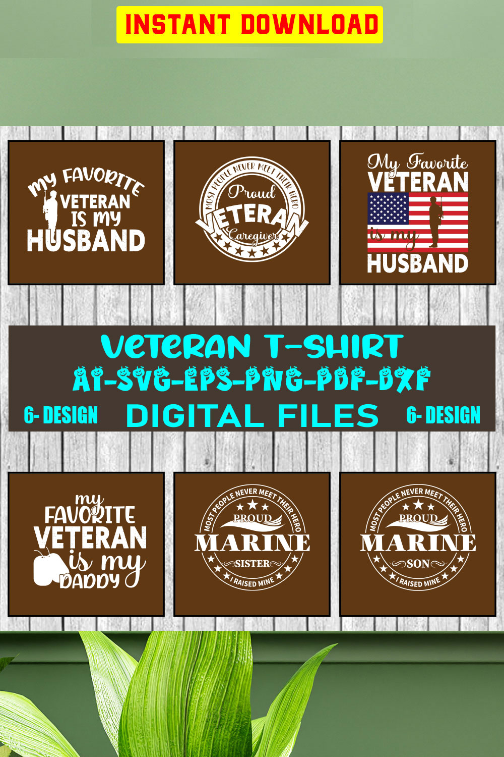 Veteran T-shirt Design Bundle Vol-5 pinterest preview image.