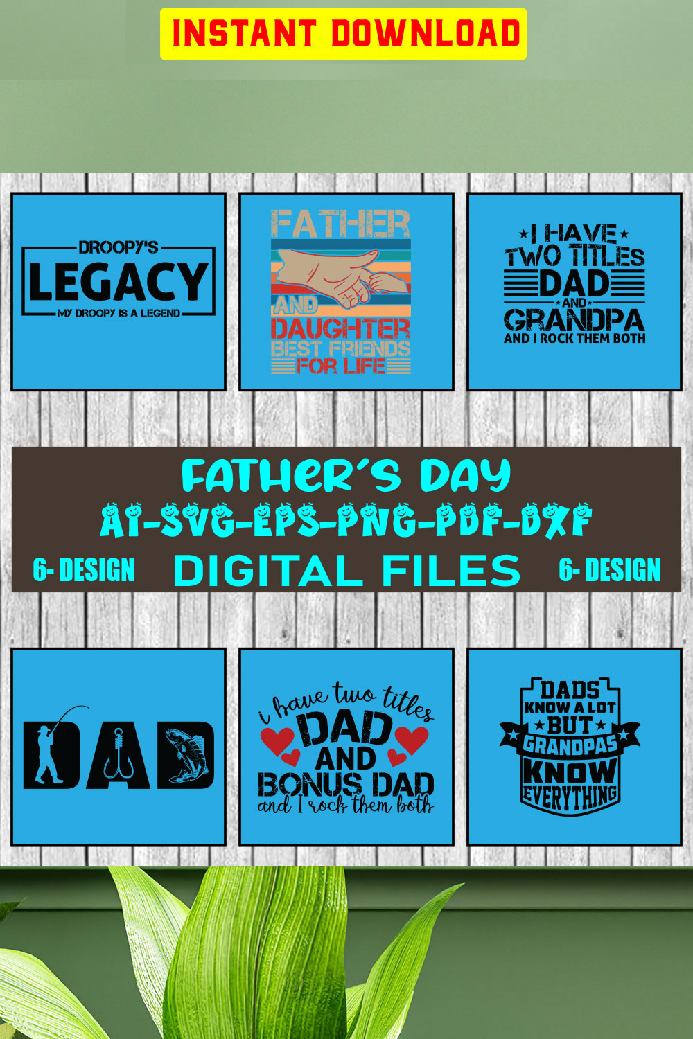 Father Day SVG Design Bundle Vol-03 pinterest preview image.