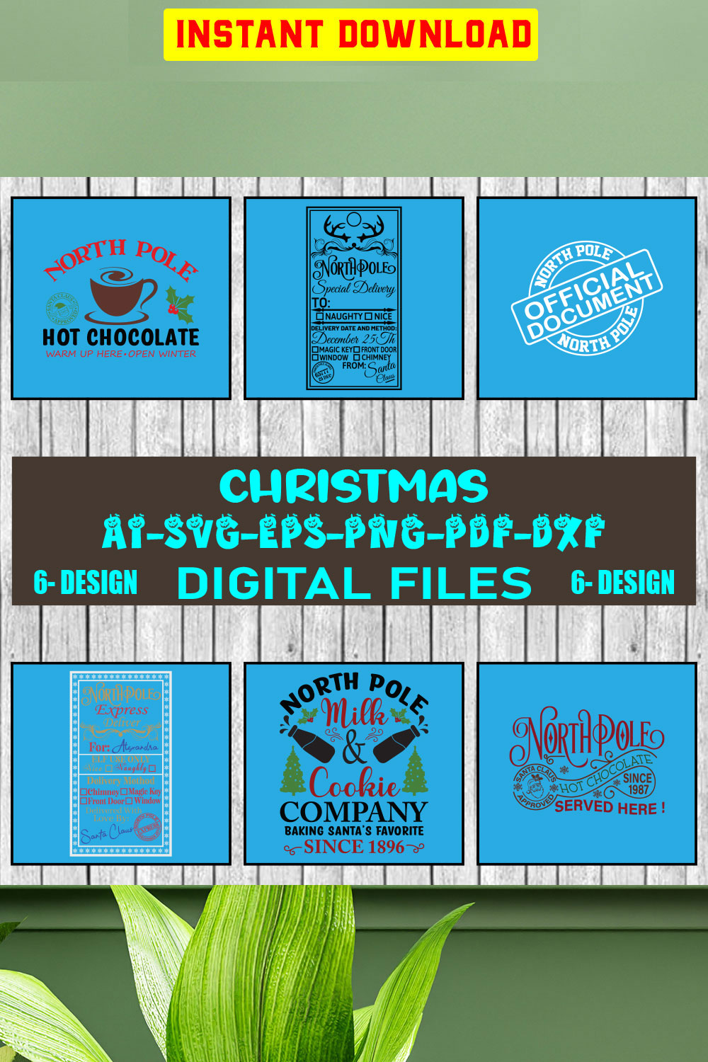 Christmas SVG Design Bundle Vol-86 pinterest preview image.