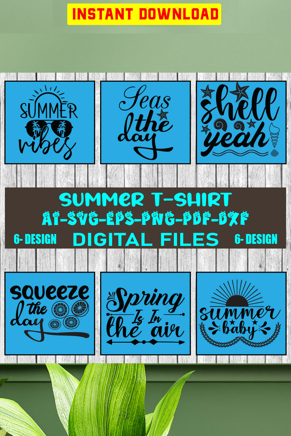 Summer T-shirt Design Bundle Vol-8 pinterest preview image.