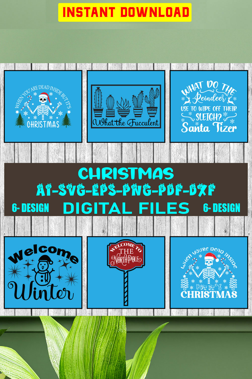 Christmas SVG Design Bundle Vol-71 pinterest preview image.