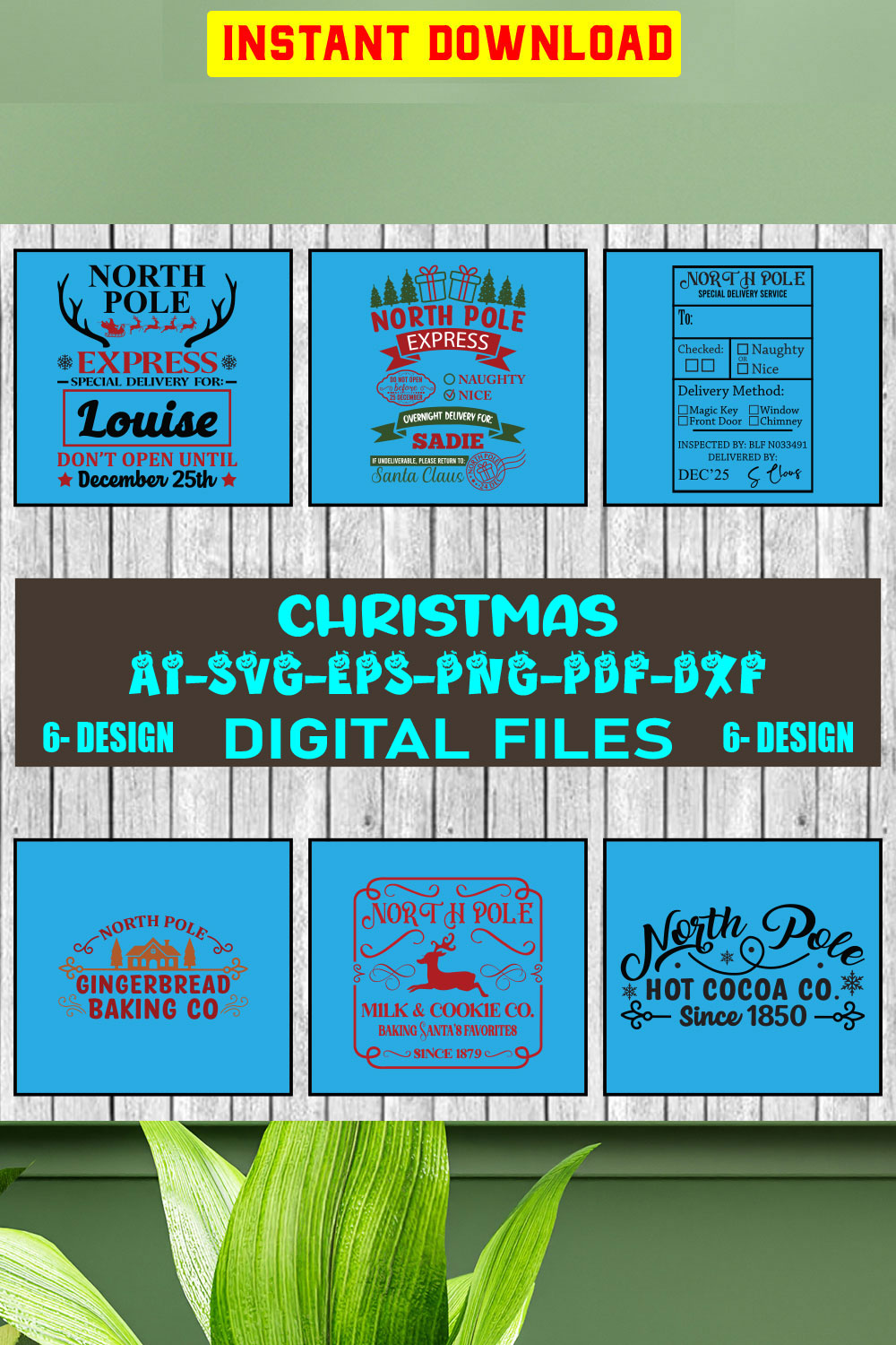 Christmas SVG Design Bundle Vol-85 pinterest preview image.