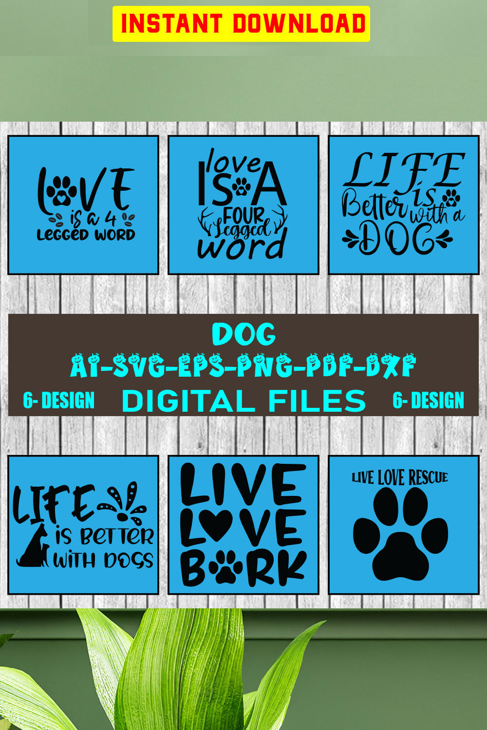 Dog svg bundle hand drawn dog mom svg paw svg dog lover svg fur mom svg pawsitive svg puppy svg dog sayings svg Vol-05 pinterest preview image.