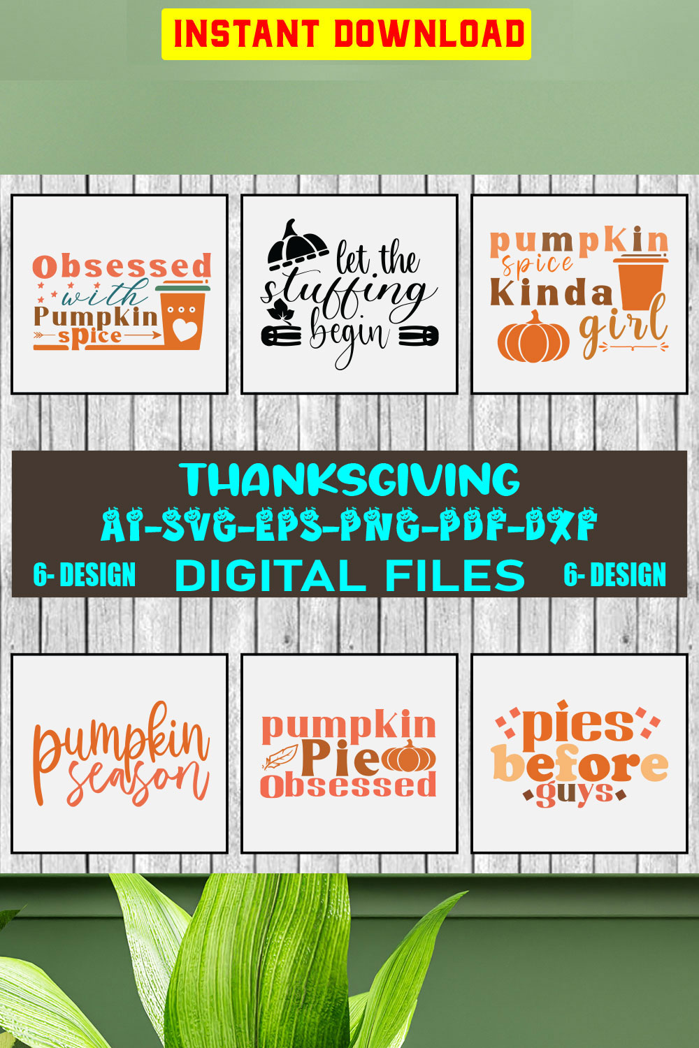 Thanksgiving Bundle SVG Files Vol-05 pinterest preview image.