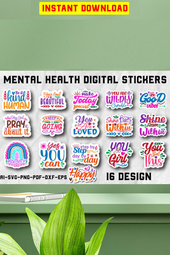Mental Health Digital Stickers Bundle - MasterBundles
