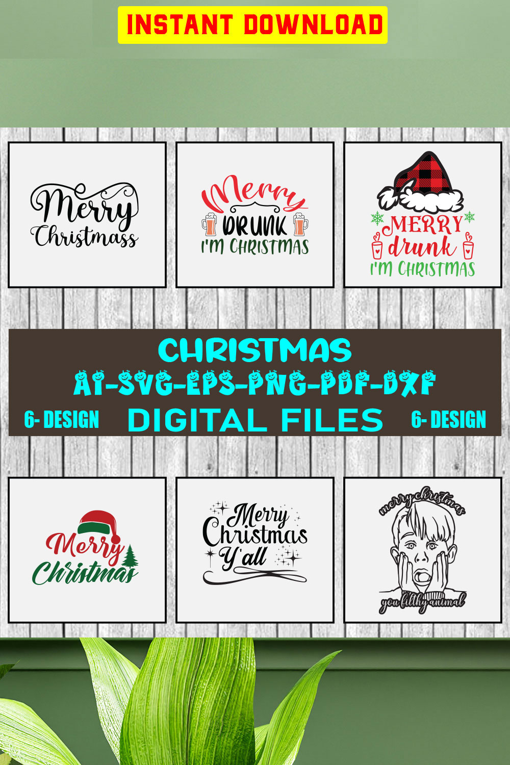 Christmas SVG Design Bundle Vol-32 pinterest preview image.