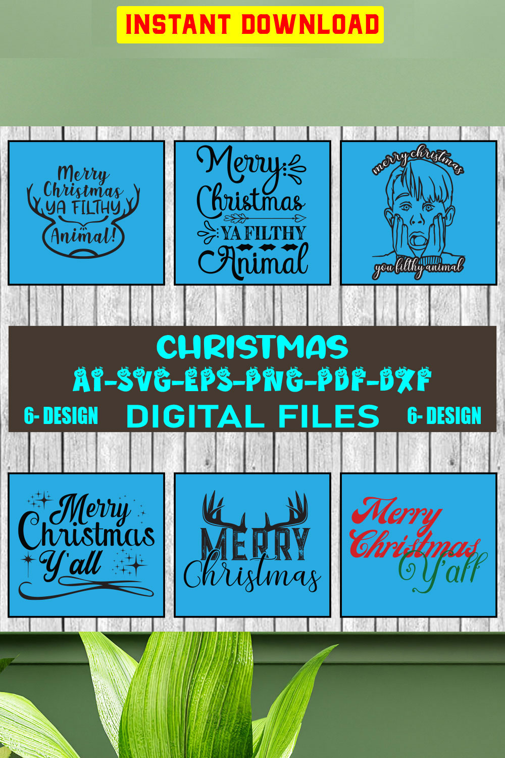 Christmas SVG Design Bundle Vol-80 pinterest preview image.