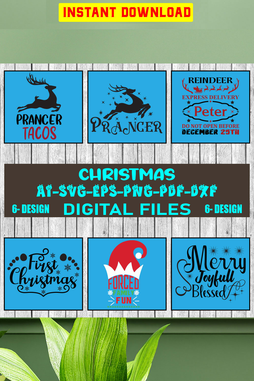 Christmas SVG Design Bundle Vol-59 pinterest preview image.