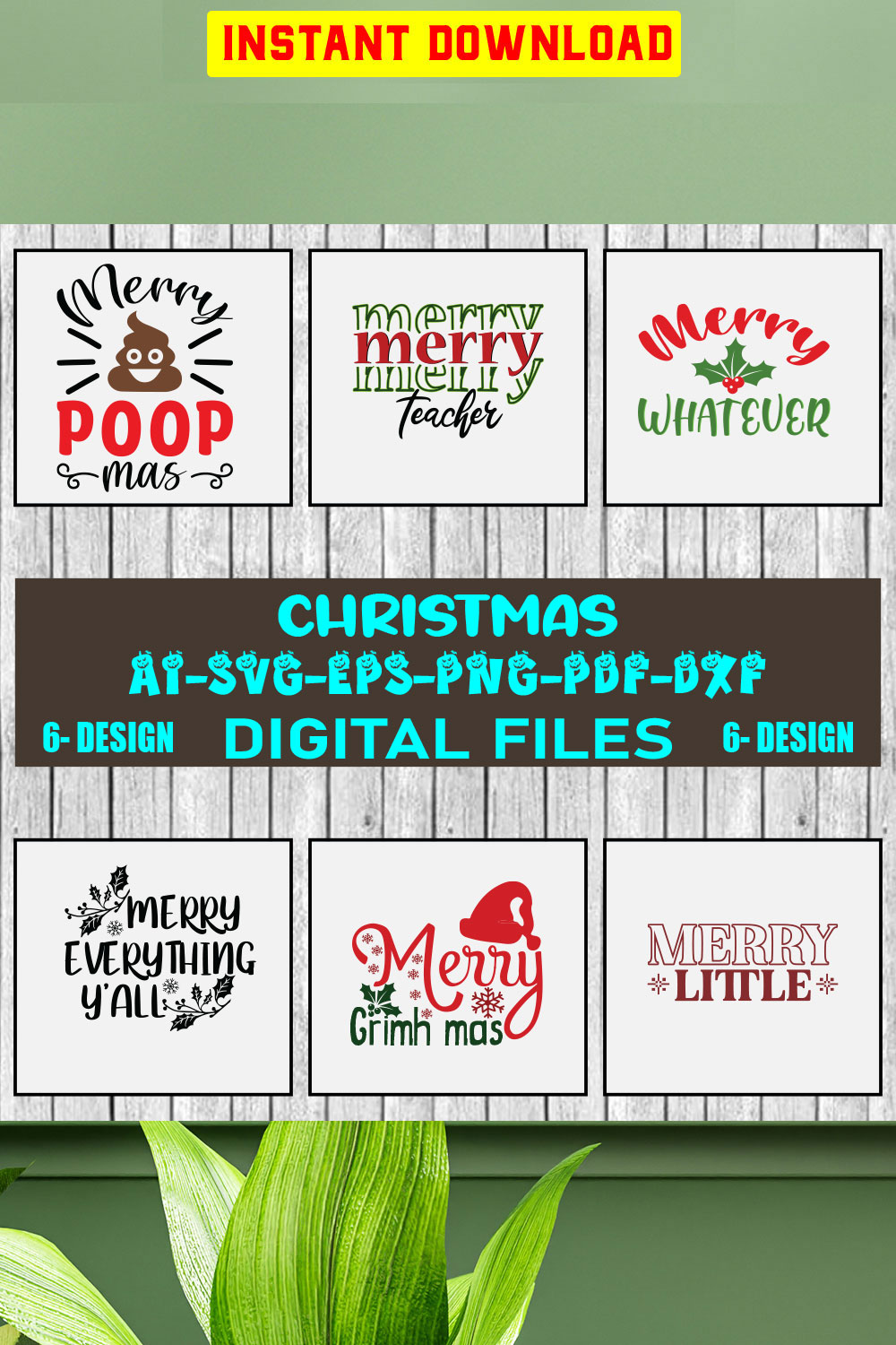 Christmas SVG Design Bundle Vol-33 pinterest preview image.