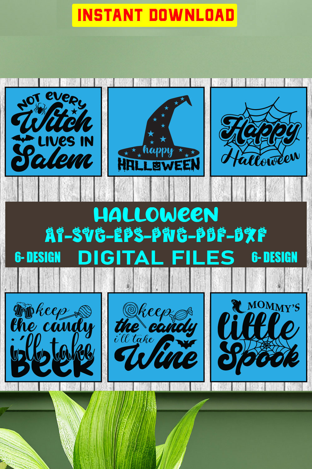 Halloween SVG Design Bundle Vol-37 pinterest preview image.