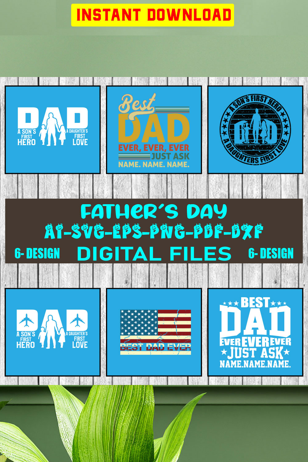 Father Day SVG Design Bundle Vol-06 pinterest preview image.
