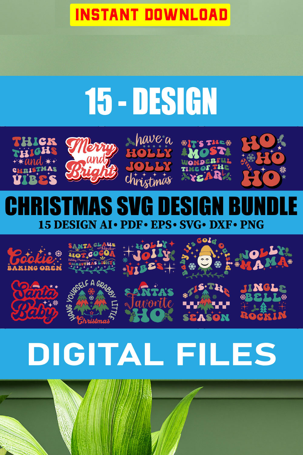 CHRISTMAS SVG Bundle, CHRISTMAS Clipart, Christmas Svg Files For Cricut, Christmas Svg Cut Files, Christmas Png Bundle, Merry Christmas Svg pinterest preview image.