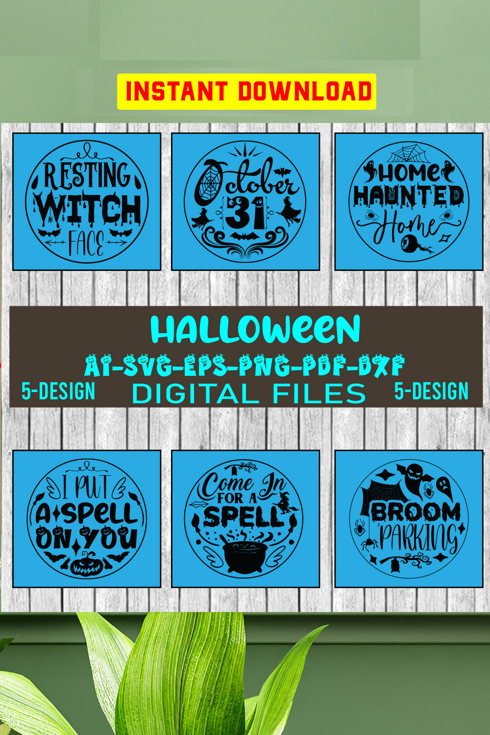 Halloween Svg Bundle, Halloween Bundle, Witch svg, Ghost svg, Pumpkin svg, Halloween Vector, Cricut, Funny Mom Svg Vol-12 pinterest preview image.