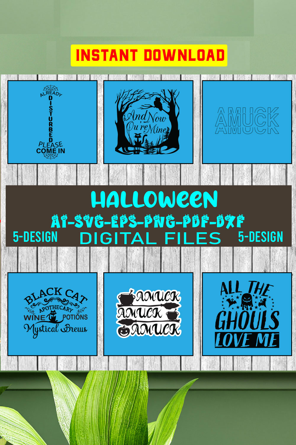 Halloween Svg Bundle, Halloween Bundle, Witch svg, Ghost svg, Pumpkin svg, Halloween Vector, Cricut, Funny Mom Svg Vol-01 pinterest preview image.