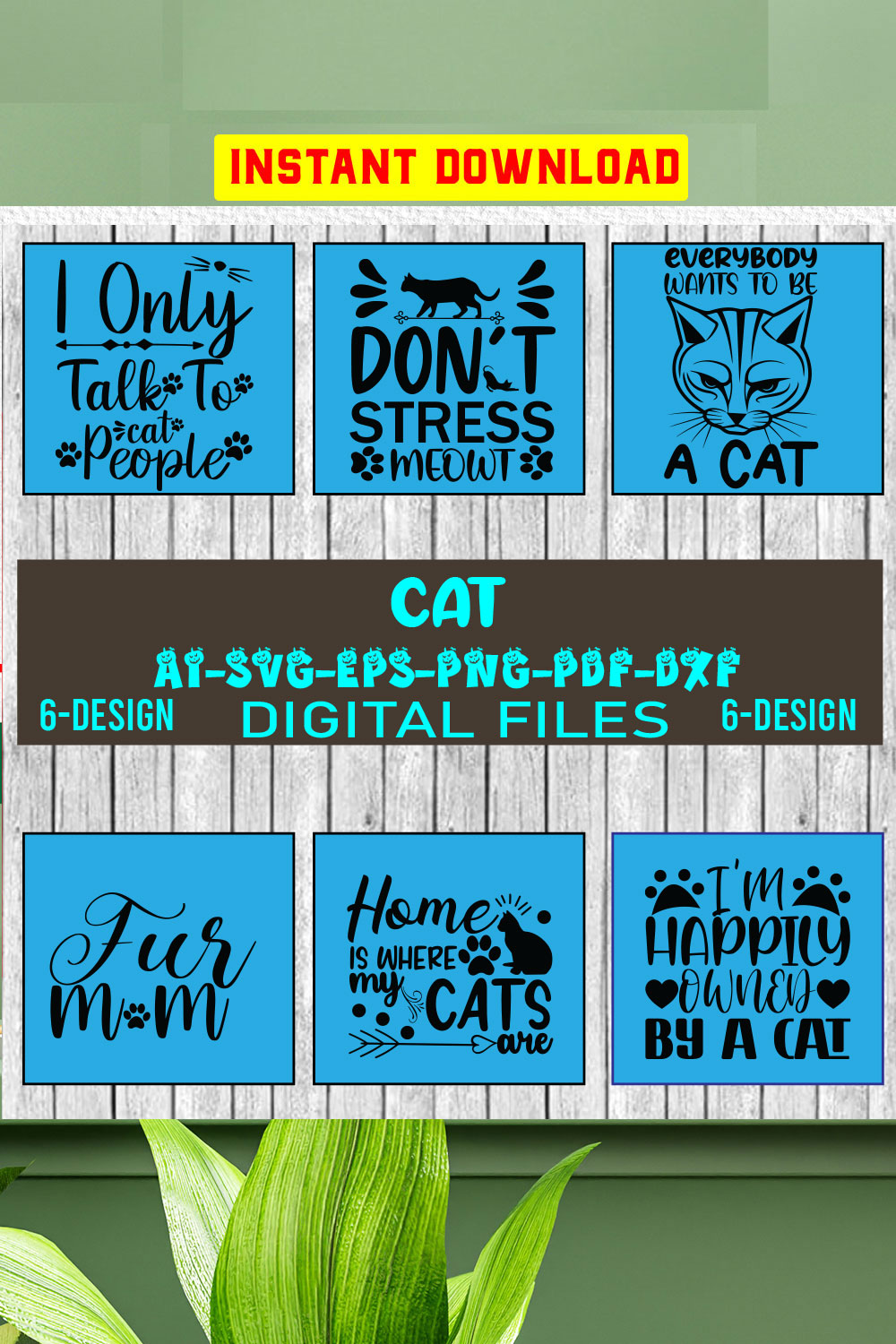Cat SVG Bundle, Cat Quotes SVG, Mom SVG, Cat Funny Quotes, Mom Life Png, Pet Svg, Cat Lover Svg, Kitten Svg, Svg Cut Files Vol-02 pinterest preview image.