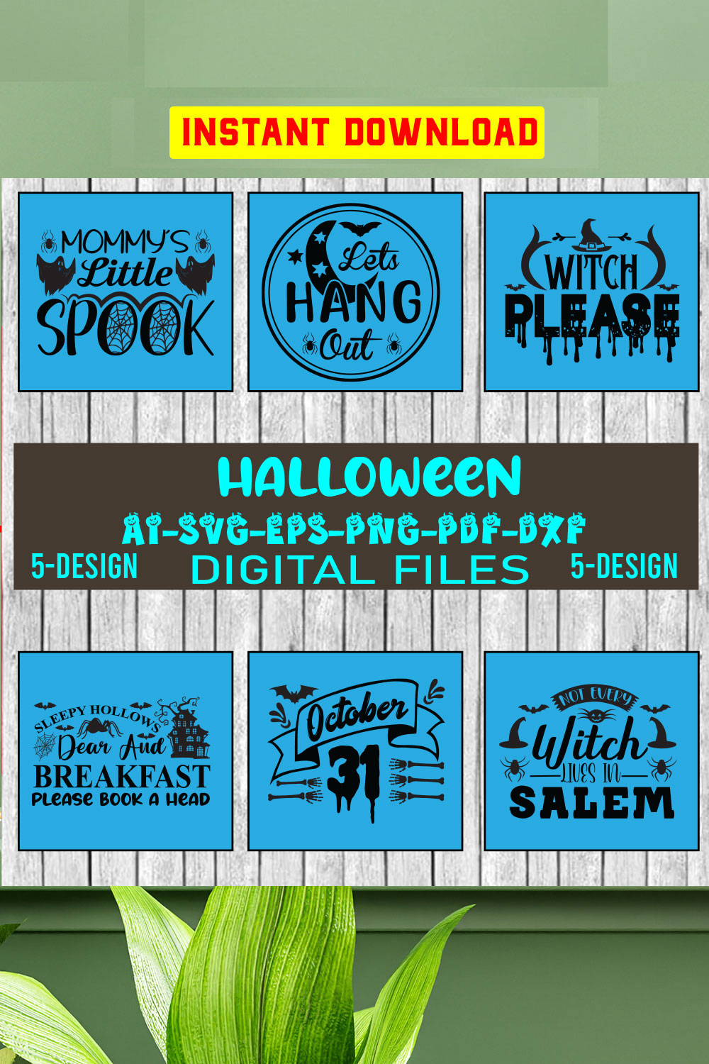 Halloween Svg Bundle, Halloween Bundle, Witch svg, Ghost svg, Pumpkin svg, Halloween Vector, Cricut, Funny Mom Svg Vol-16 pinterest preview image.