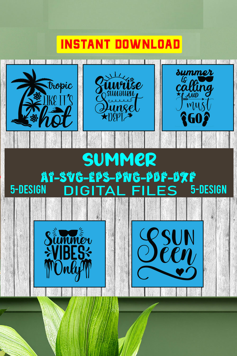 Summer SVG Bundle, Summer Svg, Beach Svg, Summertime Svg, Vacation Svg, Summer Cut Files, Cricut, Png, Svg Vol-04 pinterest preview image.