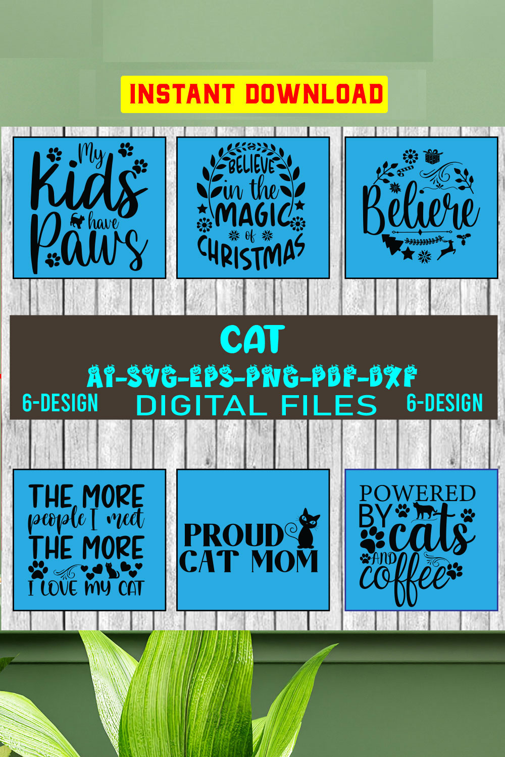 Cat SVG Bundle, Cat Quotes SVG, Mom SVG, Cat Funny Quotes, Mom Life Png, Pet Svg, Cat Lover Svg, Kitten Svg, Svg Cut Files Vol-04 pinterest preview image.