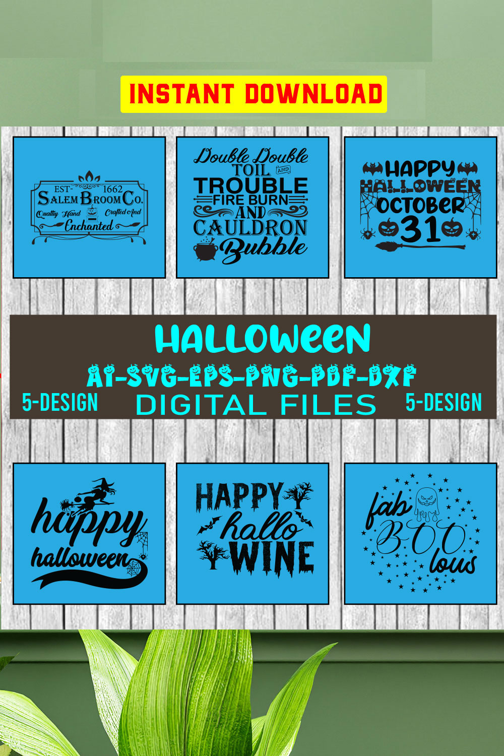 Halloween Svg Bundle, Halloween Bundle, Witch svg, Ghost svg, Pumpkin svg, Halloween Vector, Cricut, Funny Mom Svg Vol-03 pinterest preview image.