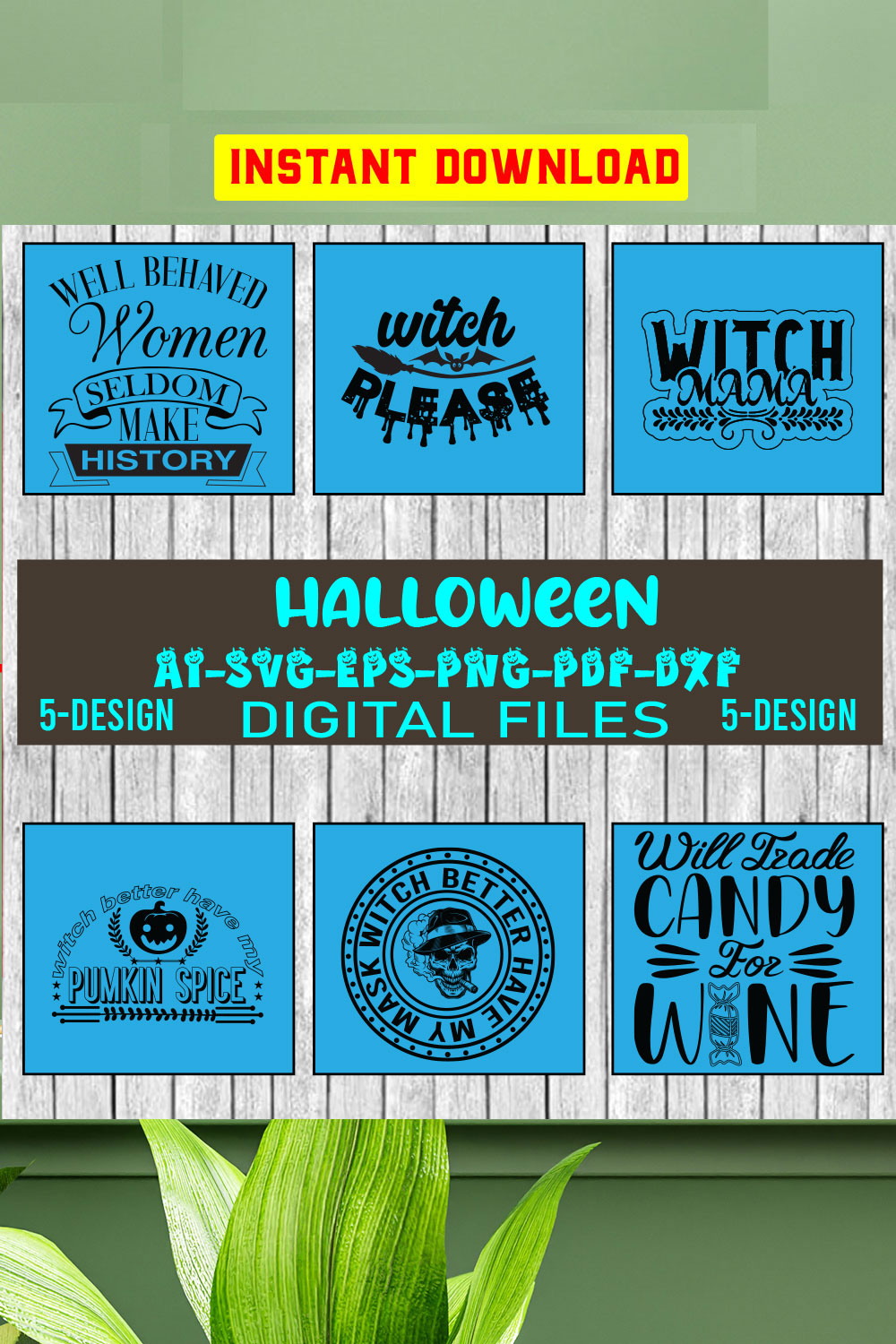 Halloween Svg Bundle, Halloween Bundle, Witch svg, Ghost svg, Pumpkin svg, Halloween Vector, Cricut, Funny Mom Svg Vol-09 pinterest preview image.