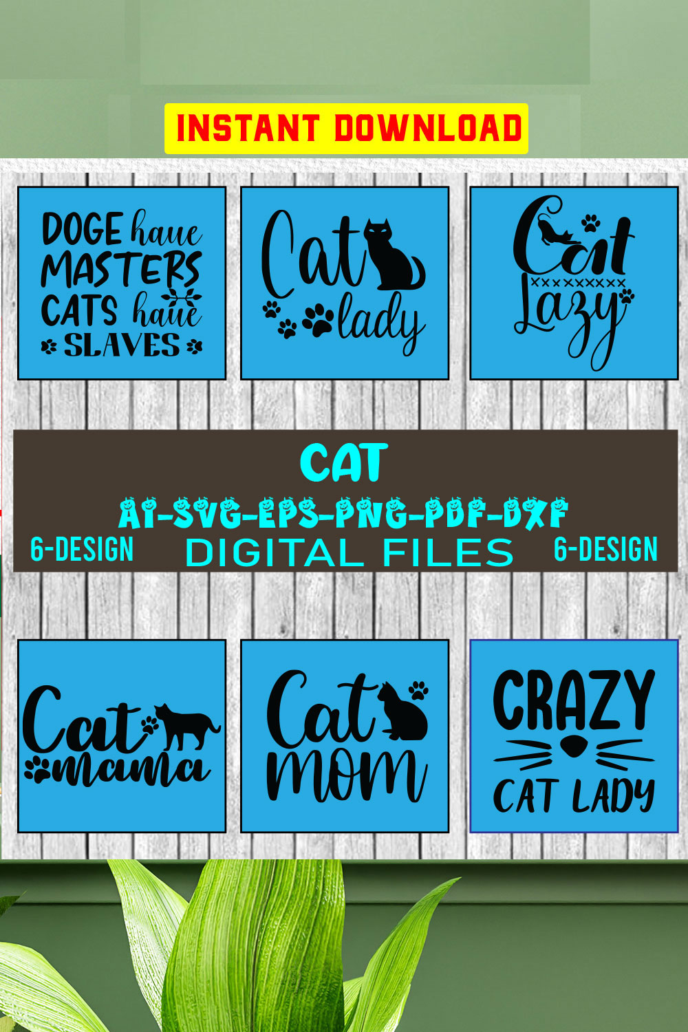 Cat SVG Bundle, Cat Quotes SVG, Mom SVG, Cat Funny Quotes, Mom Life Png, Pet Svg, Cat Lover Svg, Kitten Svg, Svg Cut Files Vol-01 pinterest preview image.
