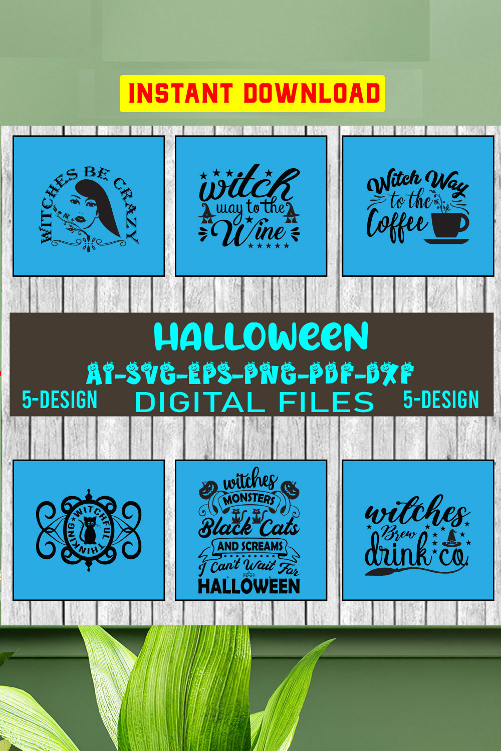 Halloween Svg Bundle, Halloween Bundle, Witch svg, Ghost svg, Pumpkin svg, Halloween Vector, Cricut, Funny Mom Svg Vol-10 pinterest preview image.