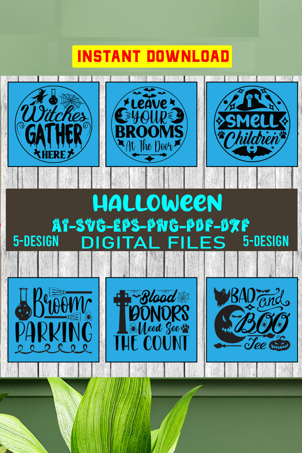 Halloween Svg Bundle, Halloween Bundle, Witch svg, Ghost svg, Pumpkin svg, Halloween Vector, Cricut, Funny Mom Svg Vol-13 pinterest preview image.