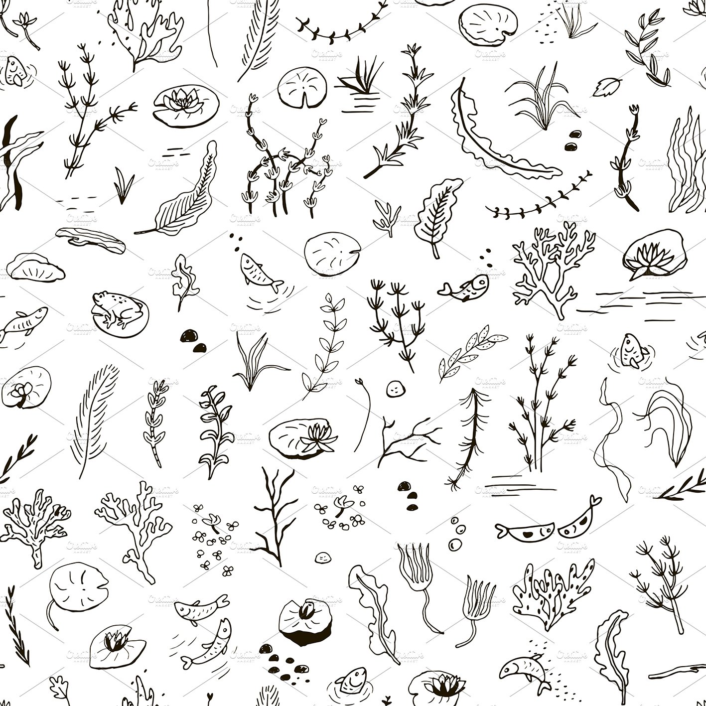 seamless objects pattern white background line 102