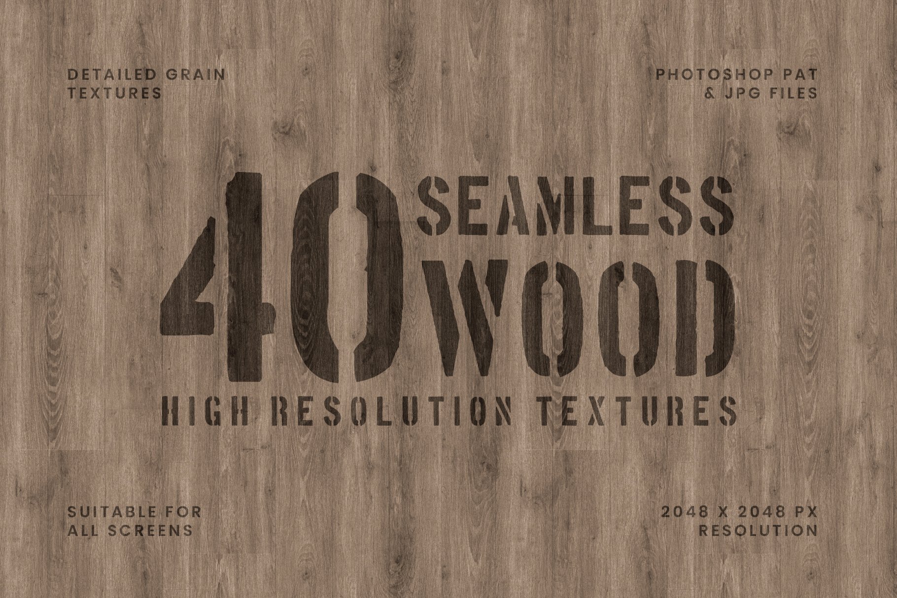 40 Seamless Wood Textures preview image.