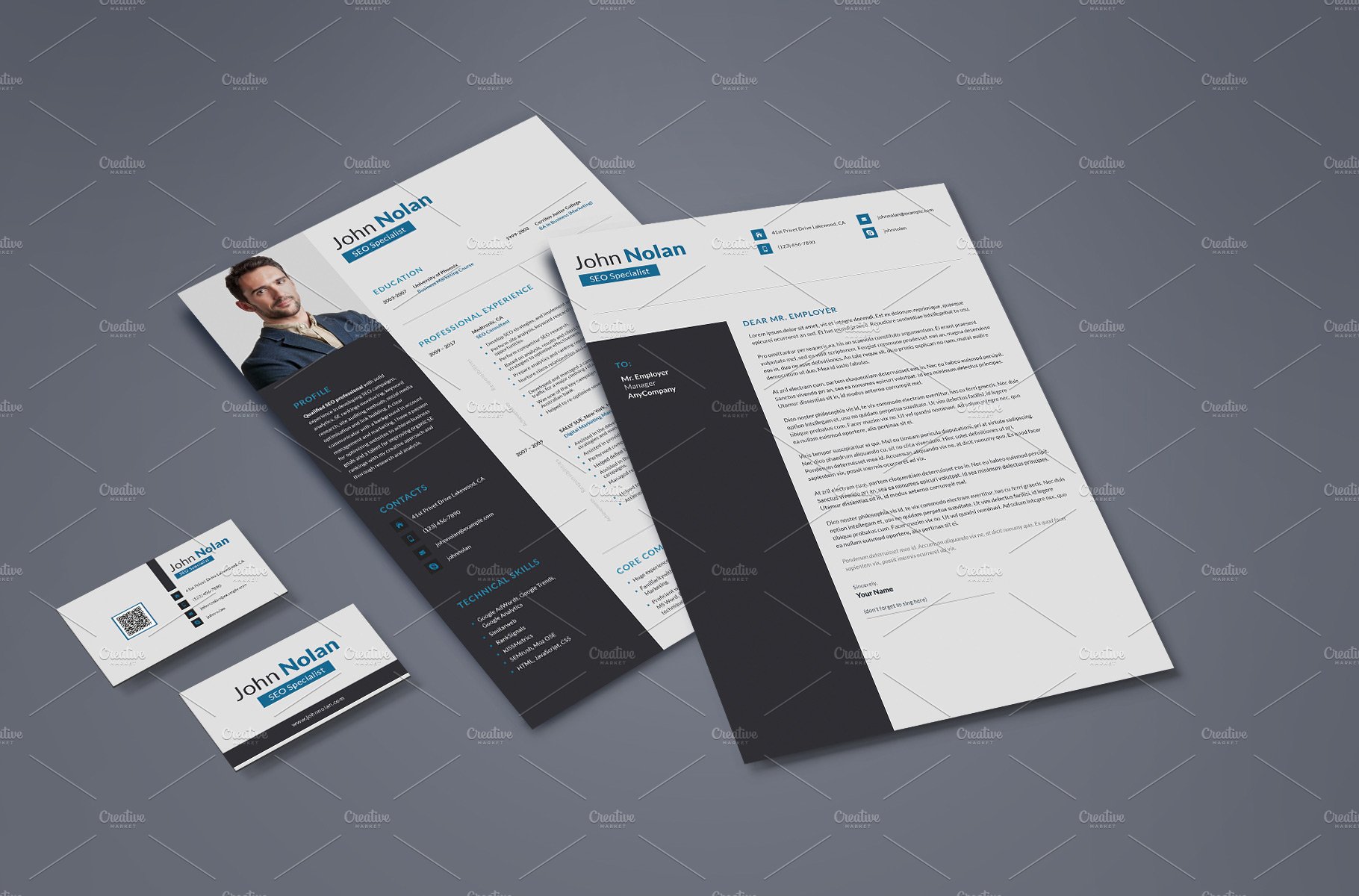 SEO Specialist Resume Template preview image.