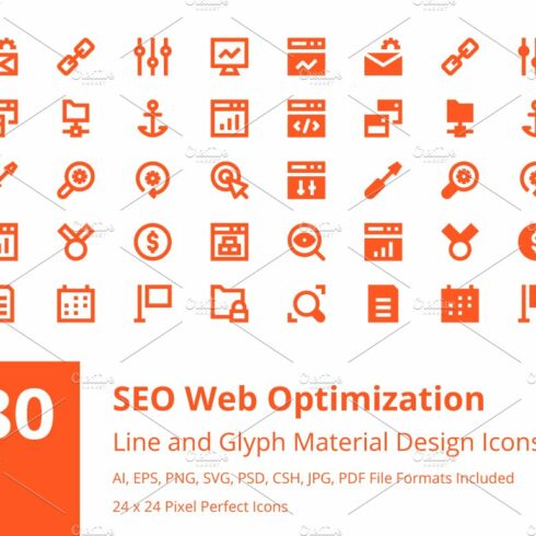 Seo Web Optimization Material Icons cover image.
