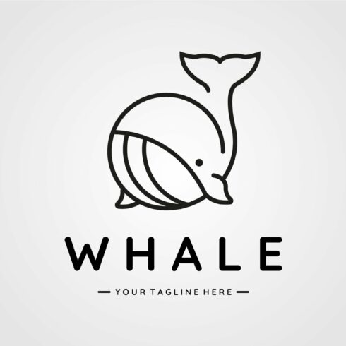whale line art minimalist vector cover image.