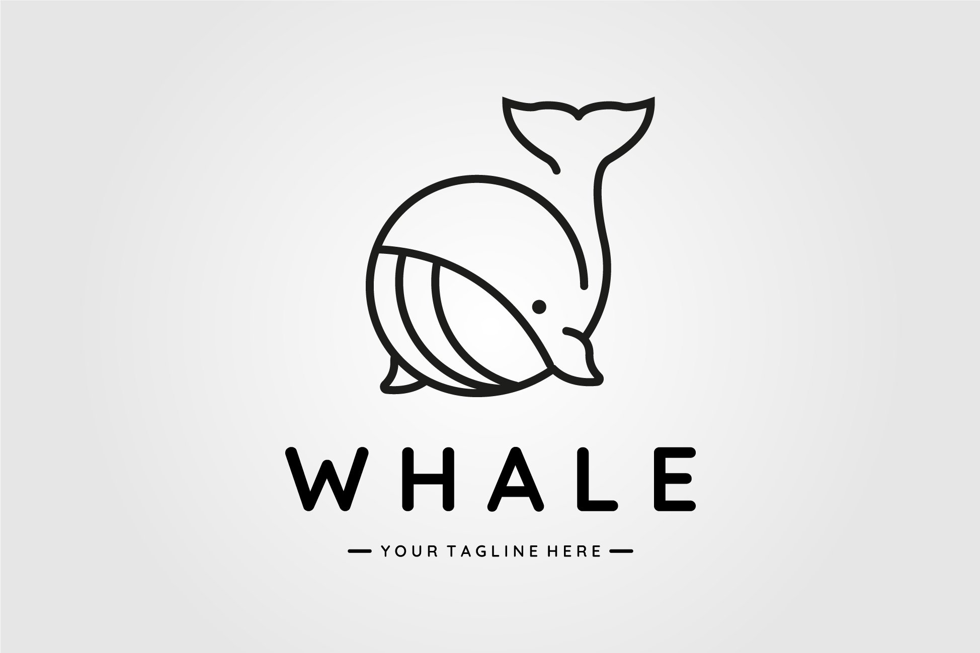 whale line art minimalist vector cover image.