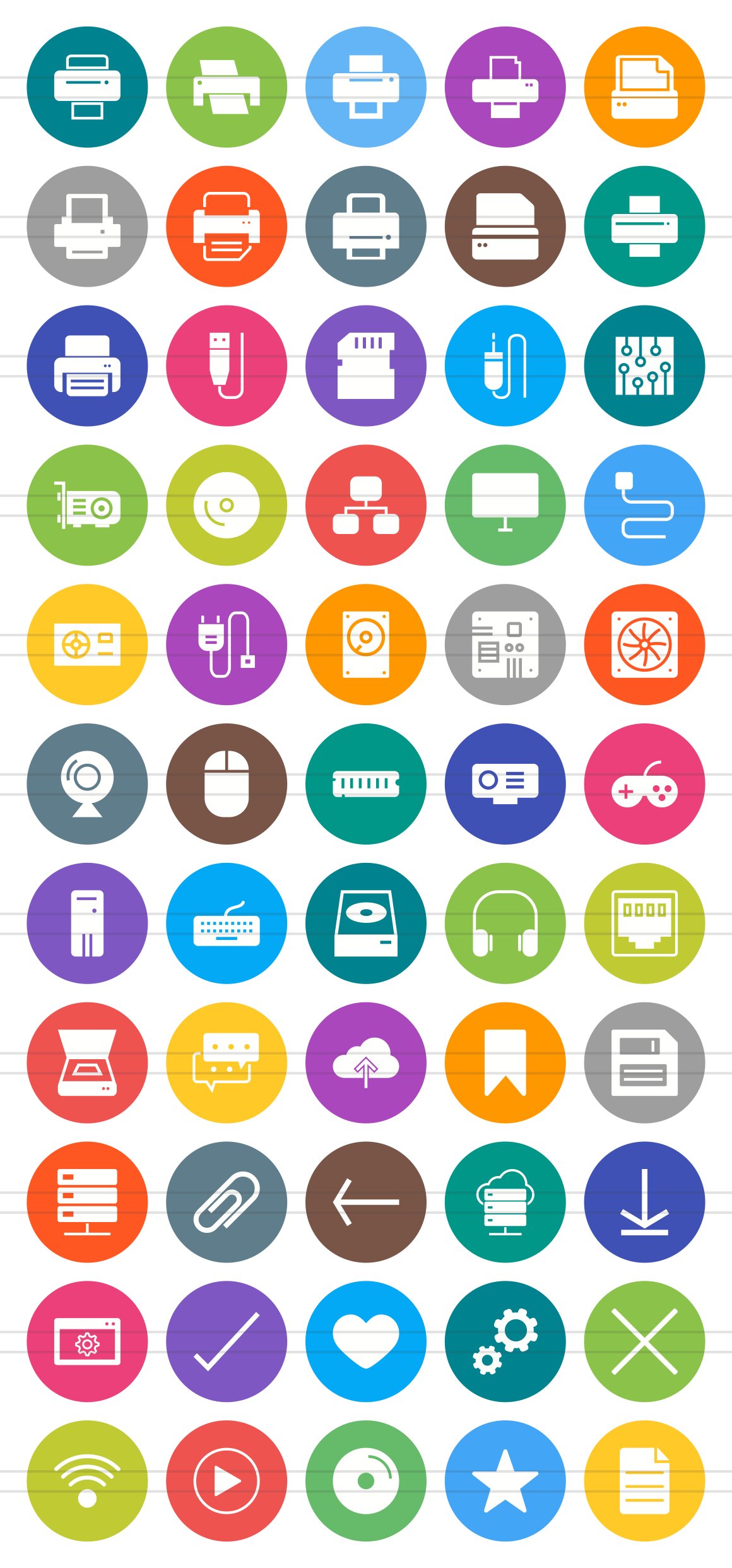 55 Computer & hardware Filled Icons preview image.