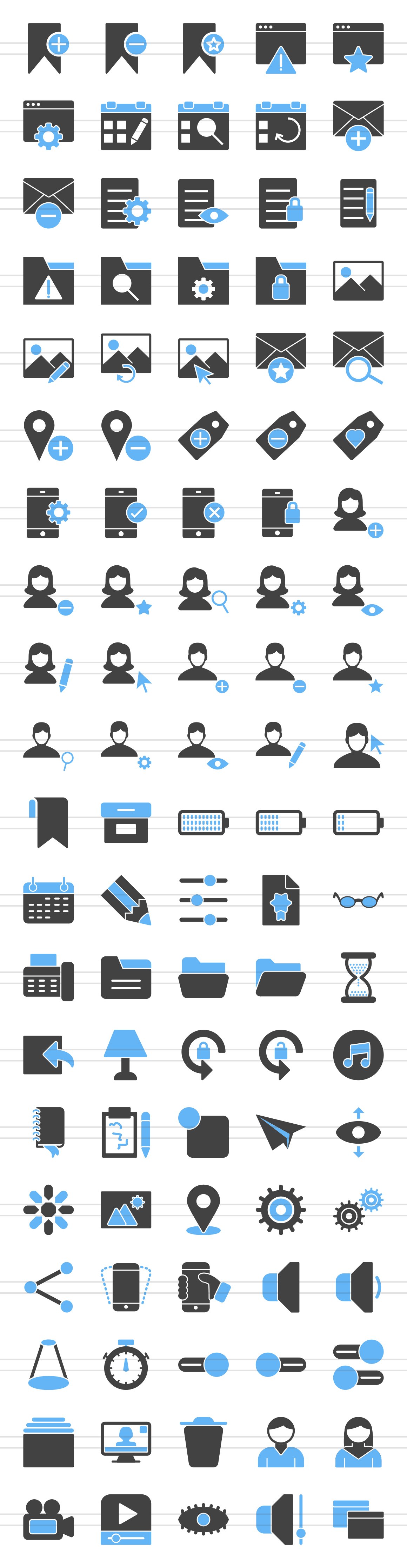 100 App & Web Interface Filled Icons preview image.