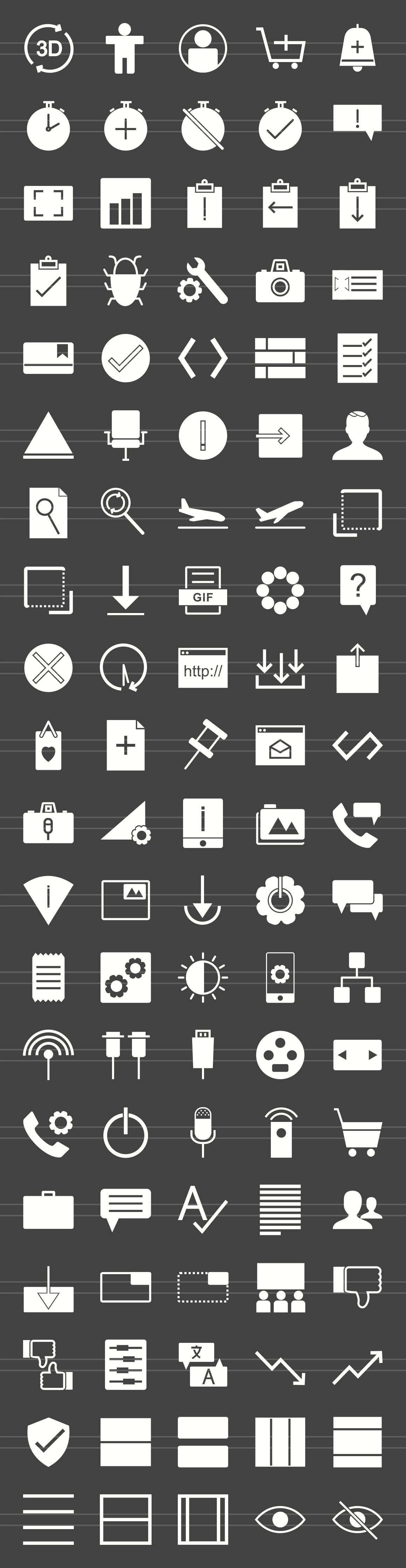 100 Material Design Glyph Icons preview image.