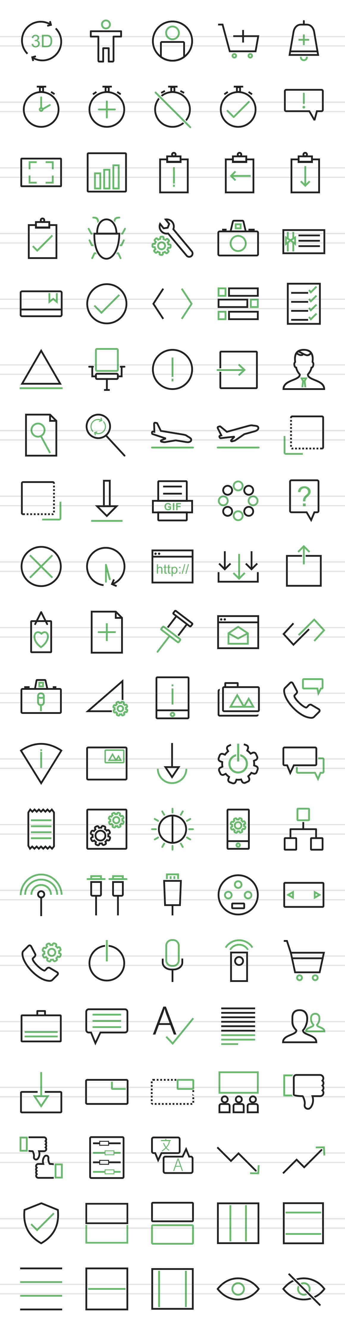 100 Material Design Line Icons preview image.