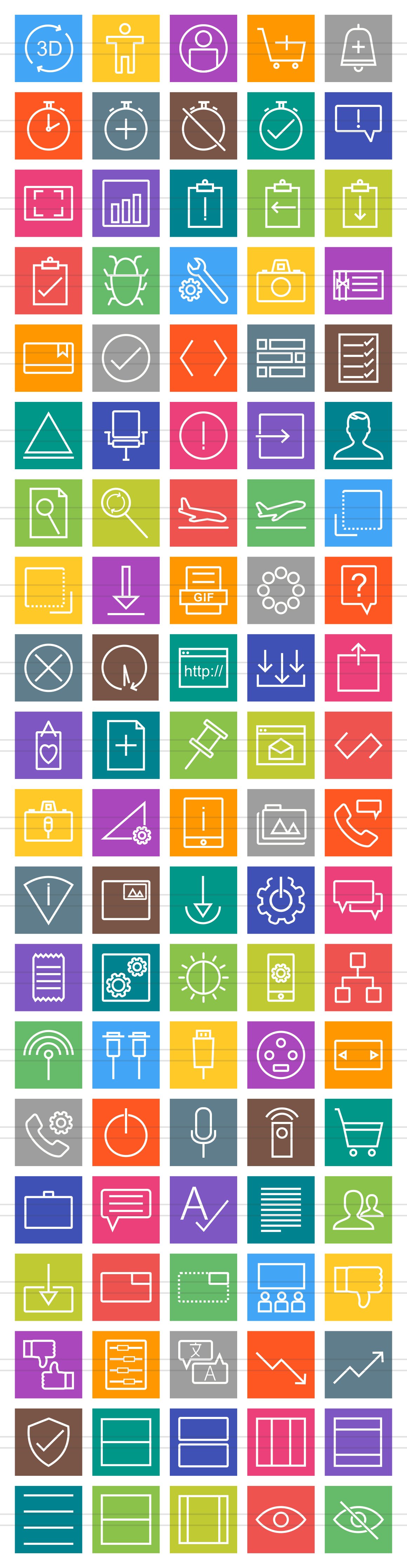 100 Material Design Line Icons preview image.