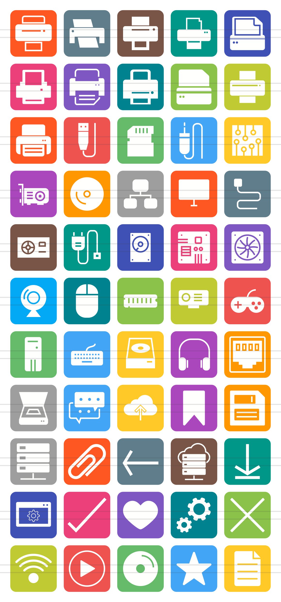 55 Computer & hardware Filled icons preview image.