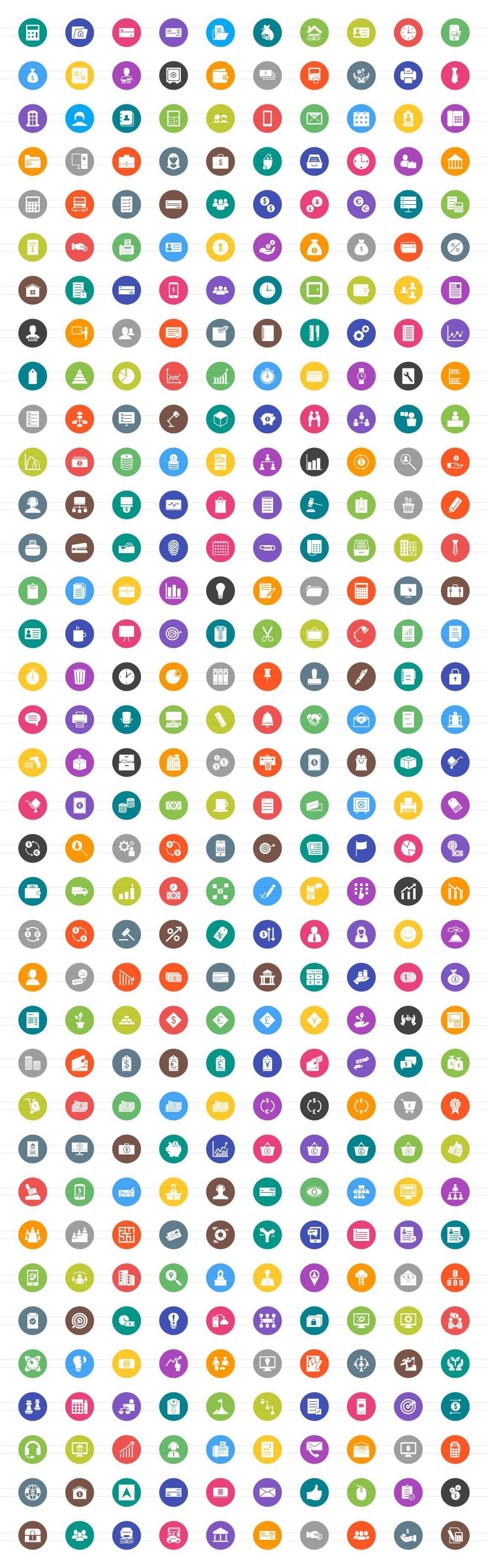 360 Business & Finance Filled Icons preview image.