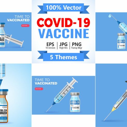 Covid-19 coronavirus vaccine syringe cover image.