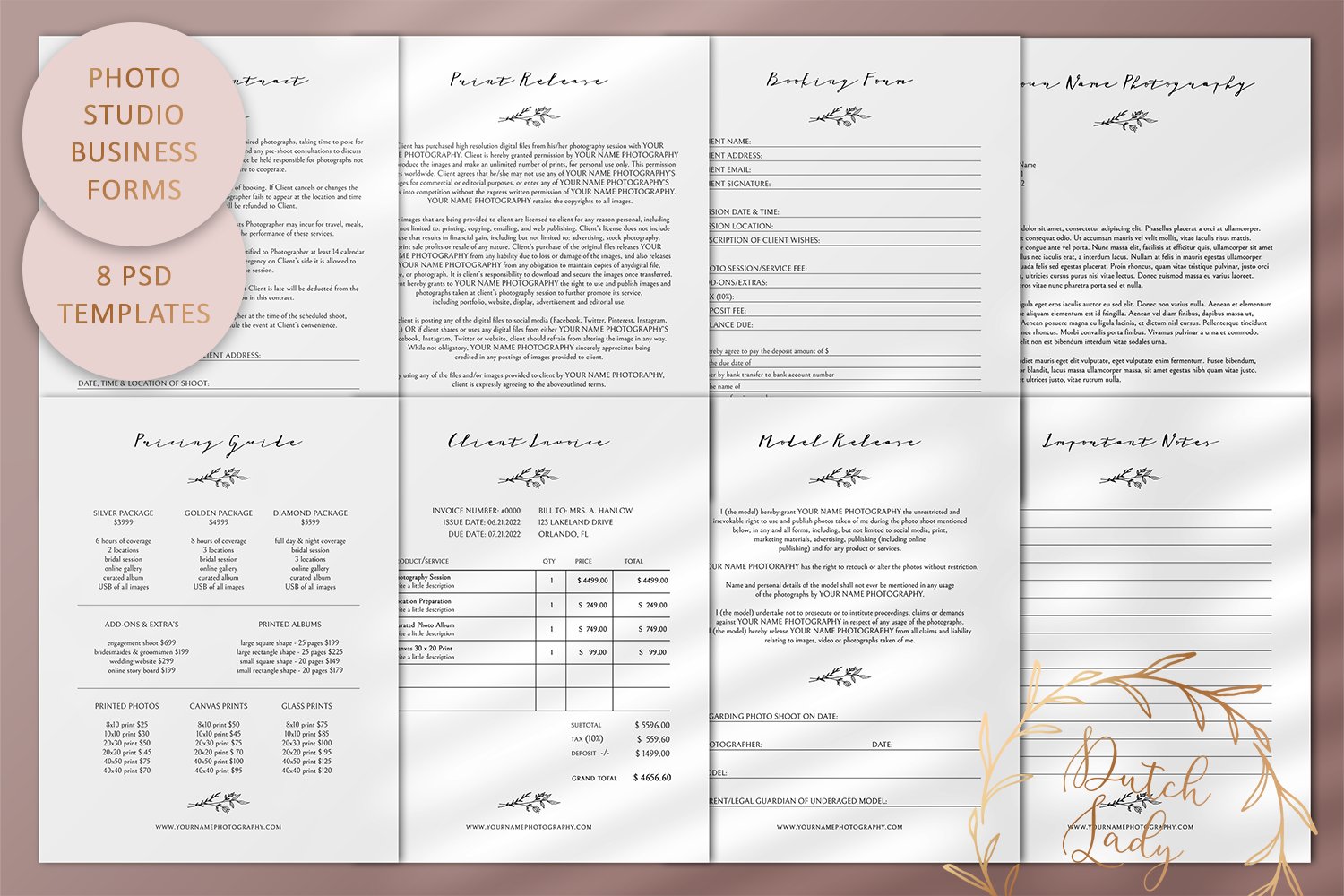 Photography Business Contract Bundle cover image.