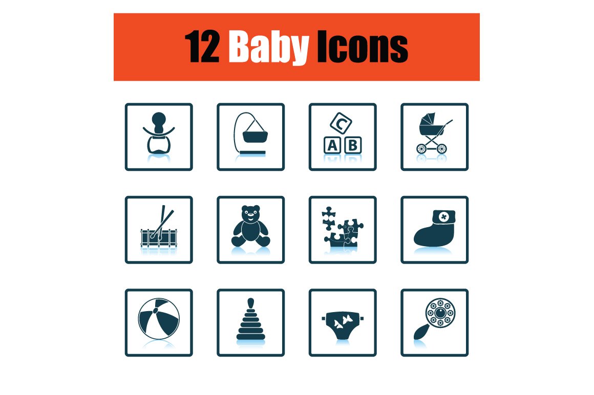 Set of baby icons cover image.