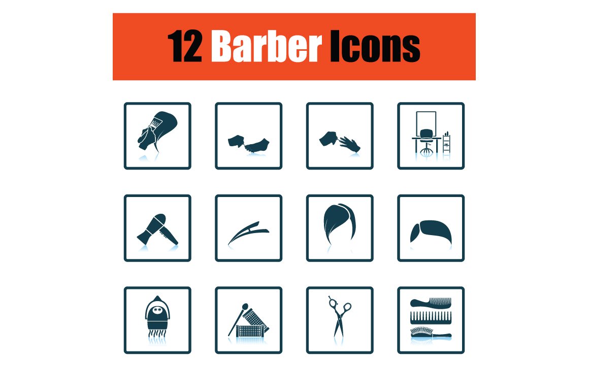 Set of Barber Icons cover image.